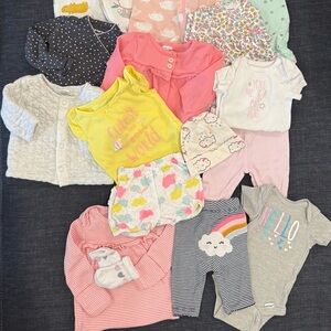 27 piece girls clothes lot Newborn, 0-3 Months Bundle Carter’s Gerber Gymboree